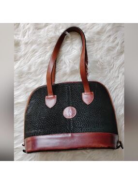 Vintage Cardon Black and Brown Leather Large Shoulder Bag. GORGEOUS!